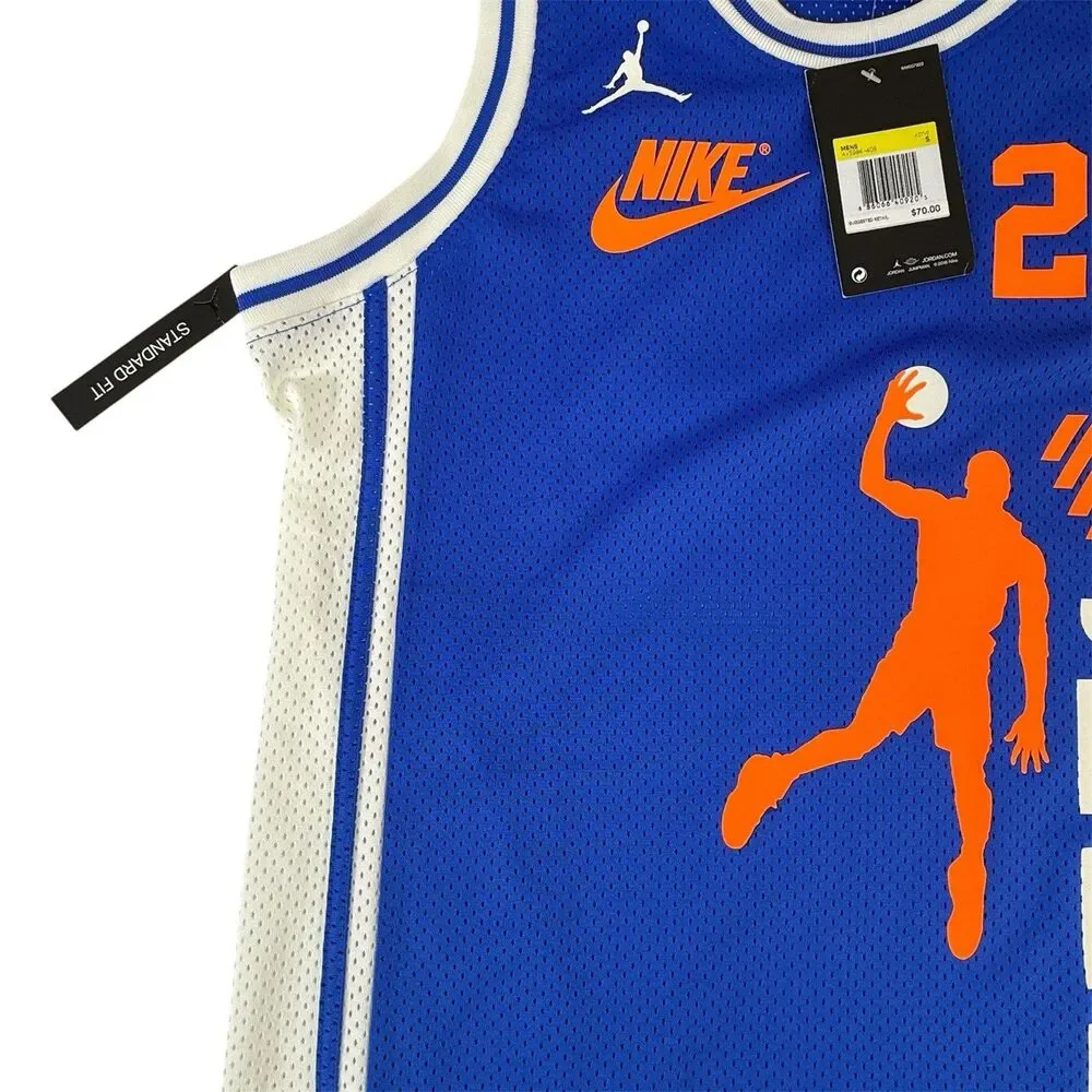Nike  Air Jordan 5 Legacy Jersey Sleeveless Tank Blue/Orange AV5984-405 Men’s S